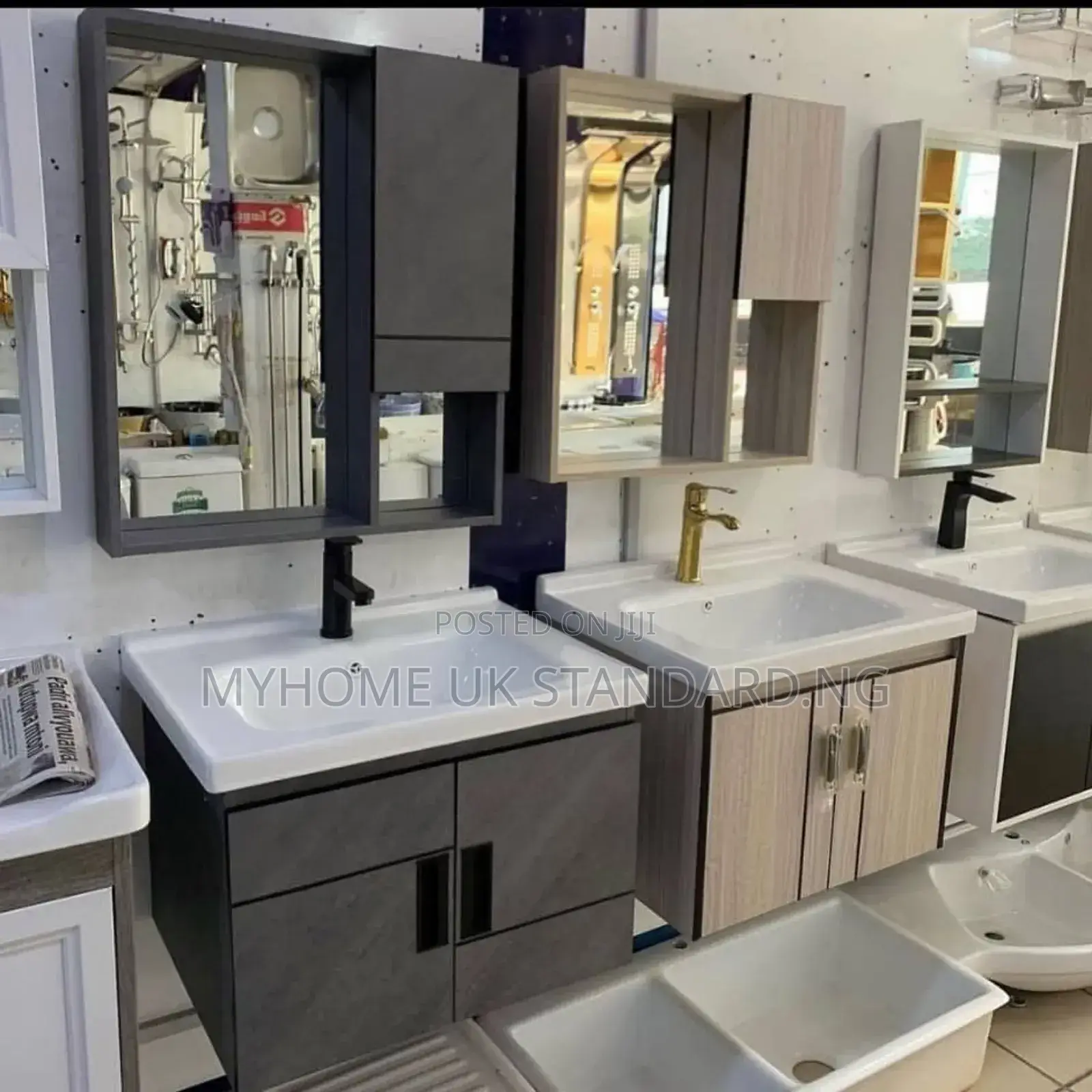 Cabinet With Mirror and Shelves.