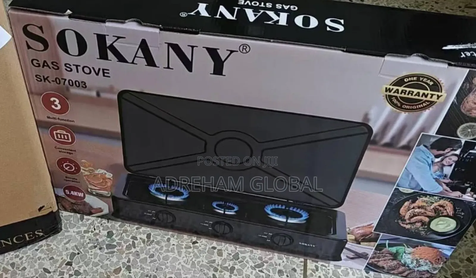 3 Burner Sokany Gas Stove Sk-7003
