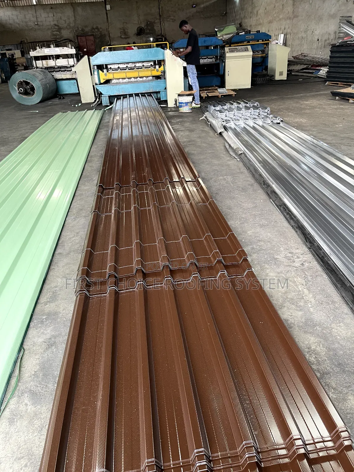 Oven Baked Aluminium Roofing Sheets Pale -green Colour