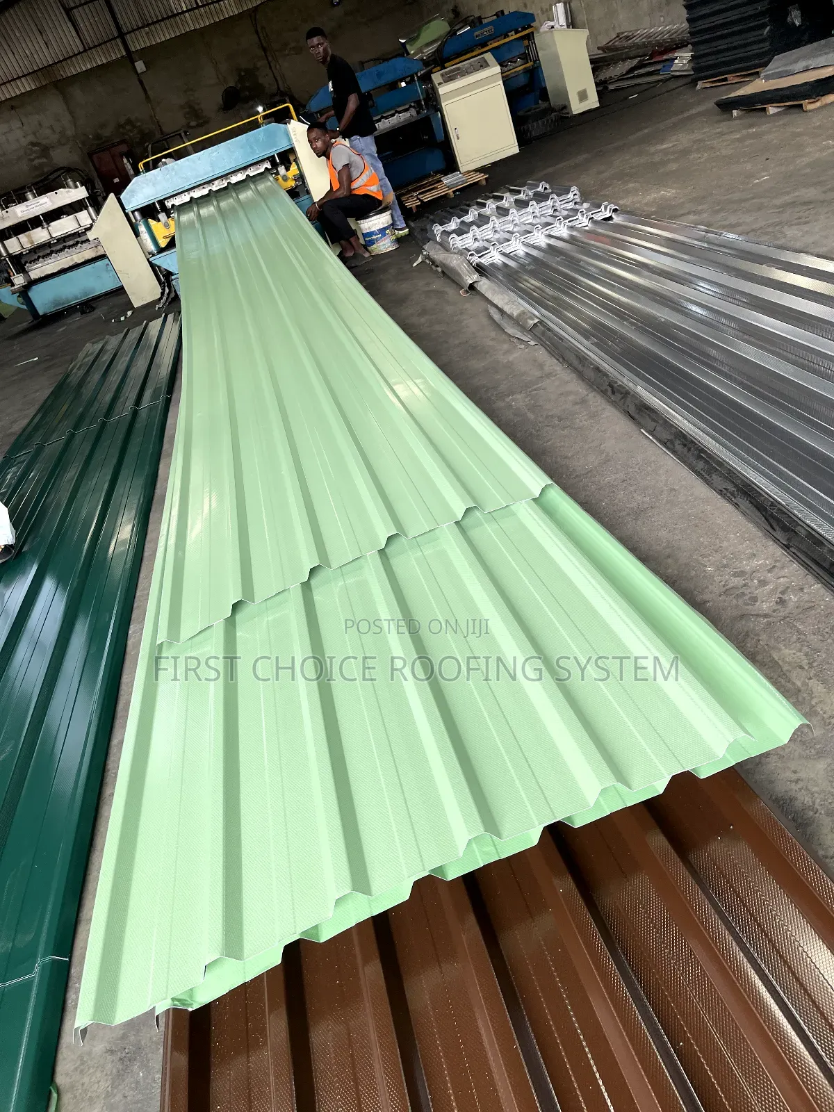 Oven Baked Aluminium Roofing Sheets Pale -green Colour