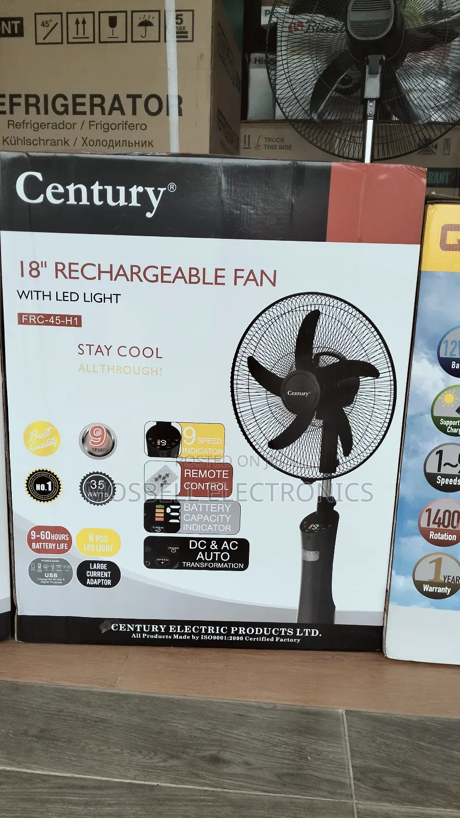 18 Inches Century Rechargeable Fan