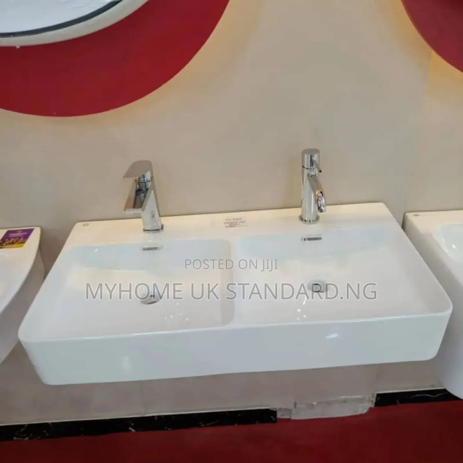 Double Wash Hand Basin Wall Hung.