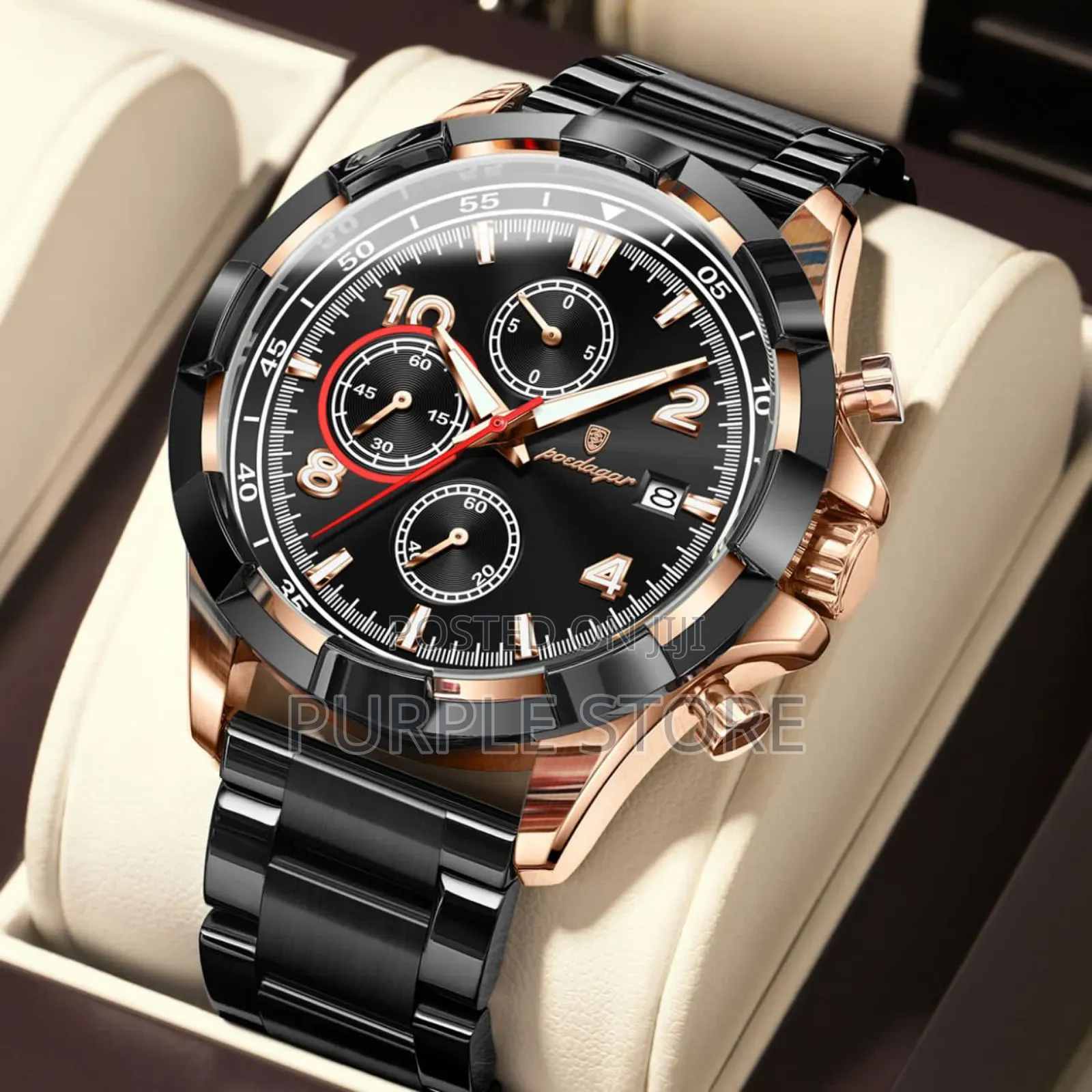 Poedagar for Men, Functional Chronograph Wristwatch