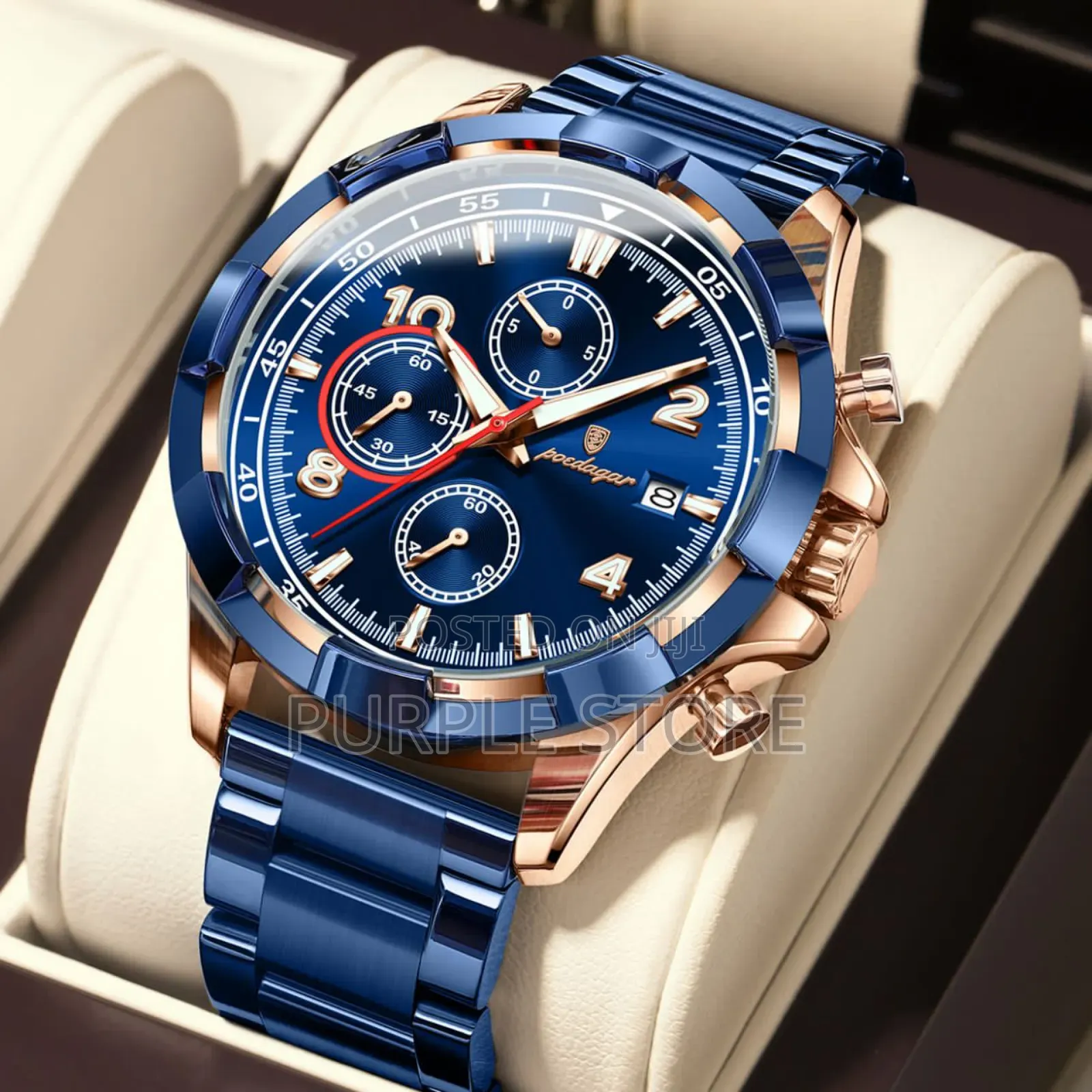 Poedagar for Men, Functional Chronograph Wristwatch