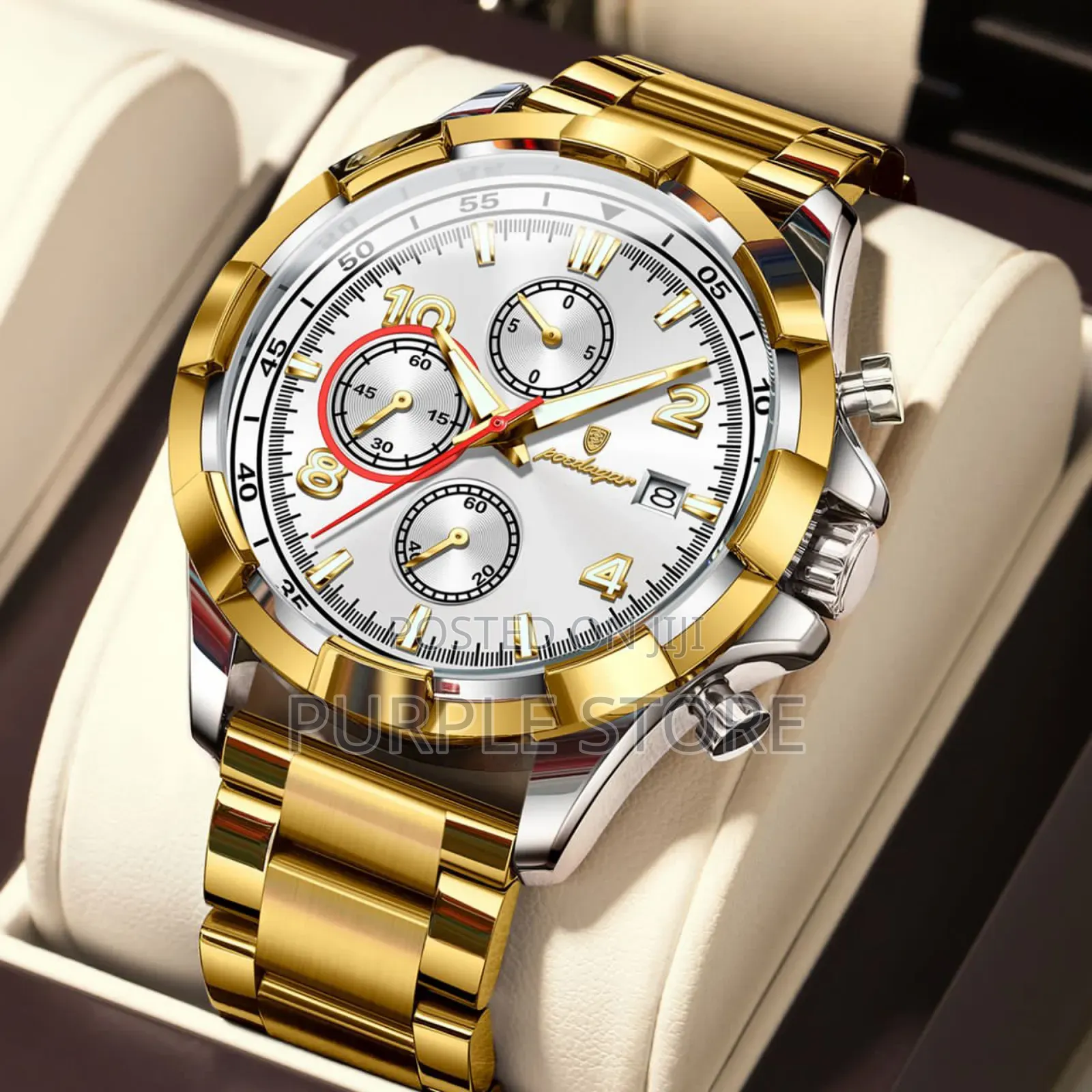 Poedagar for Men, Functional Chronograph Wristwatch
