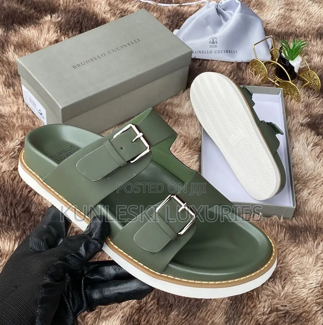 Original Brunello Cucinelli Leather Slippers