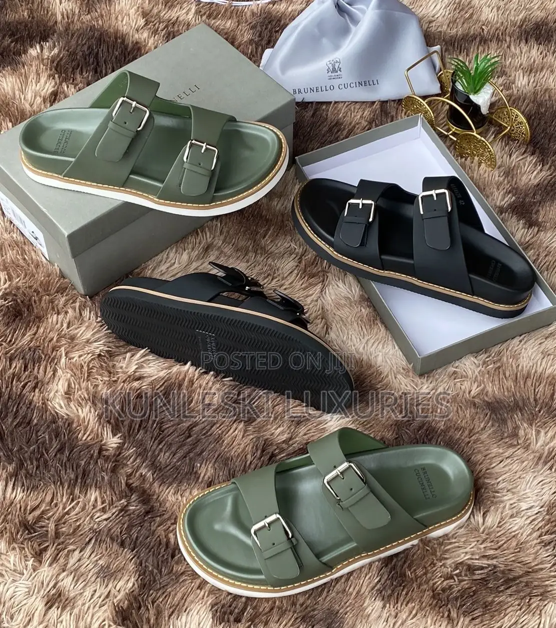 Original Brunello Cucinelli Leather Slippers