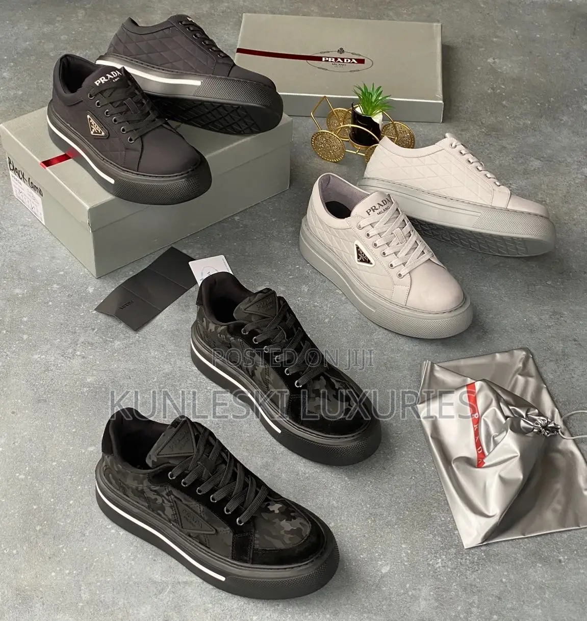 Original Prada Milano Lace Up Sneakers