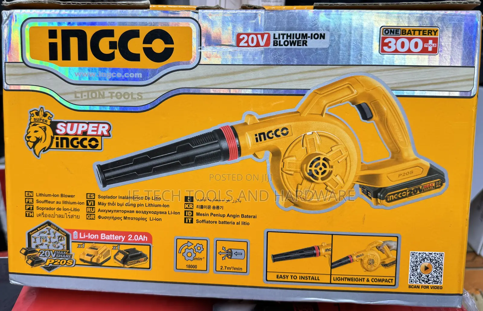 Ingco 20v Lithium-ion Cordless Blower