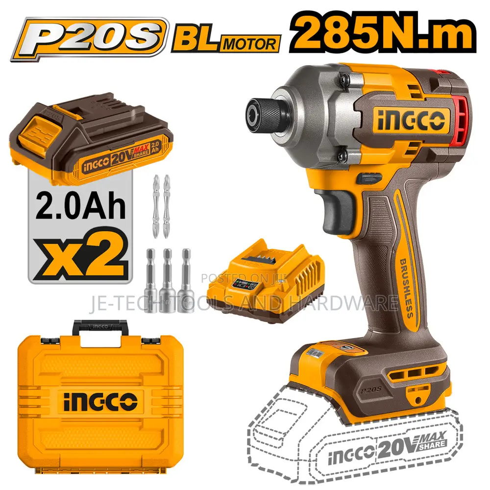 Ingco 20v Ps+ C/L Driver 285nm Kit 2 Batt