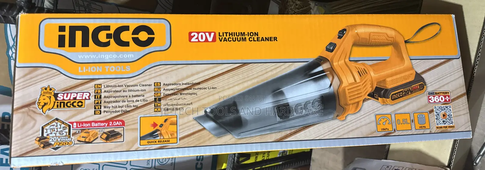 Ingco 20v Lithium-ion Vacuum Cleaner.