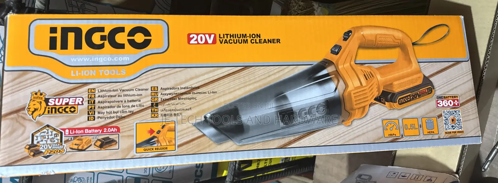 Ingco 20v Lithium-ion Vacuum Cleaner.
