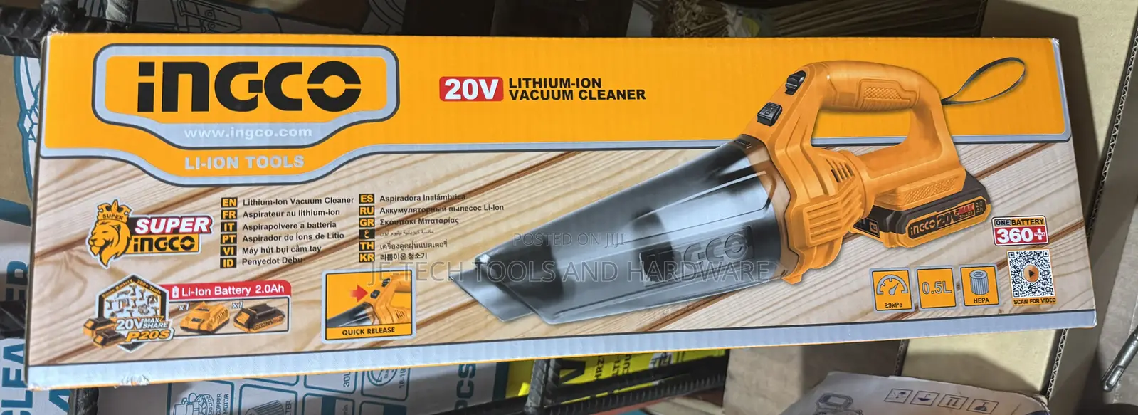 Ingco 20v Lithium-ion Vacuum Cleaner.