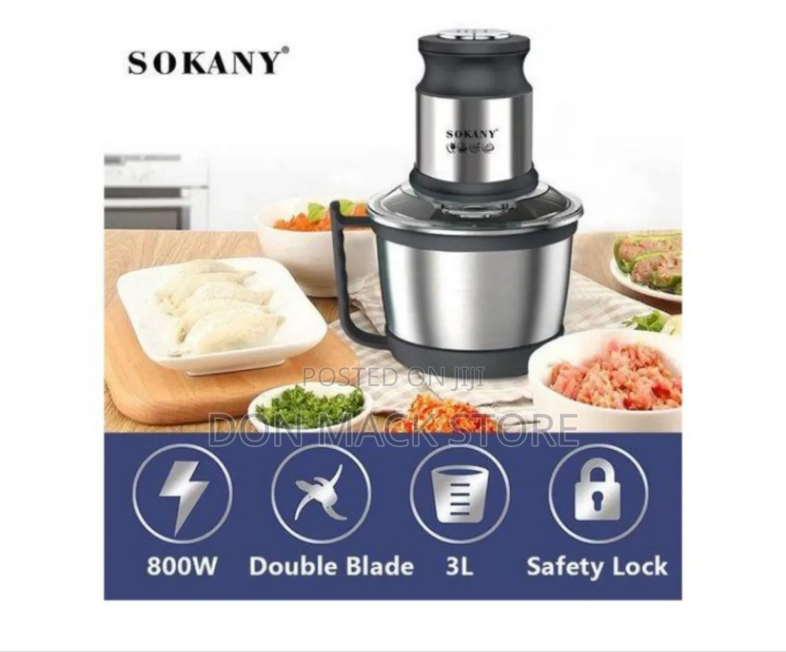 Sokany Food Processor 3l Sk7027 - Fufu Pounded Yam