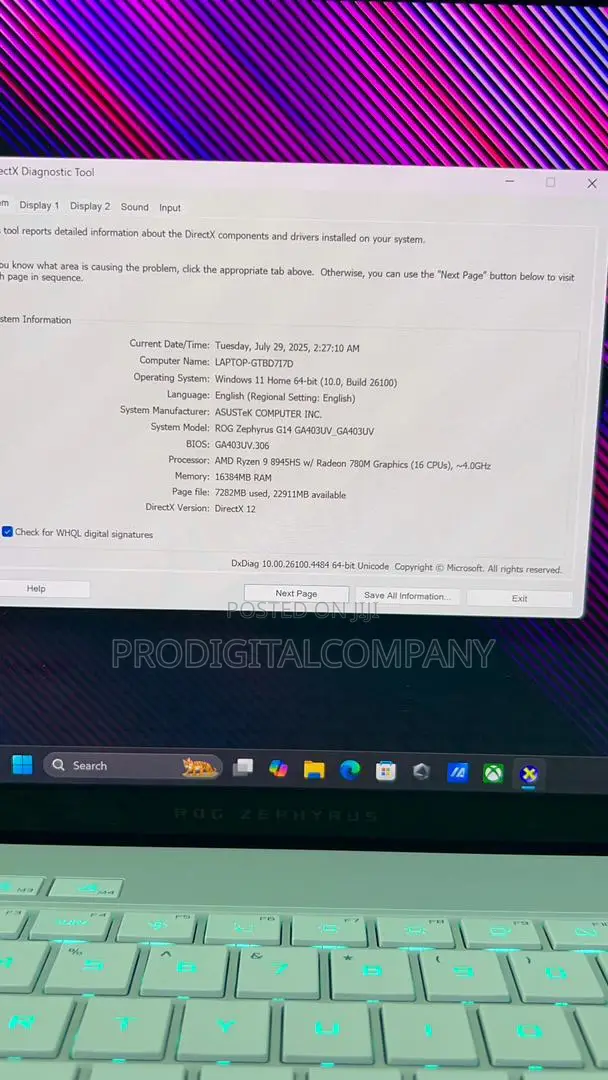 Laptop Asus ROG Zephyrus G14 16GB AMD Ryzen 9 SSD 1T