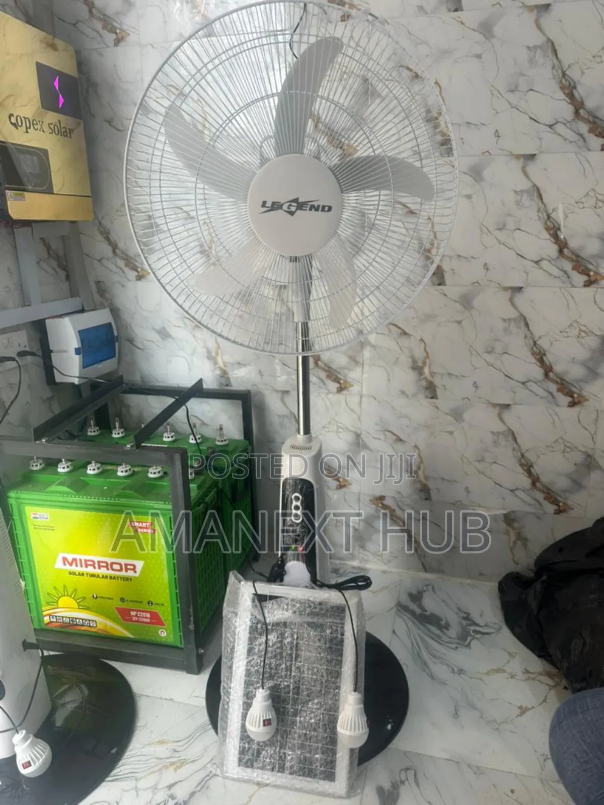 18inches Solar/Rechargeable Standing Fan With Solar Panel
