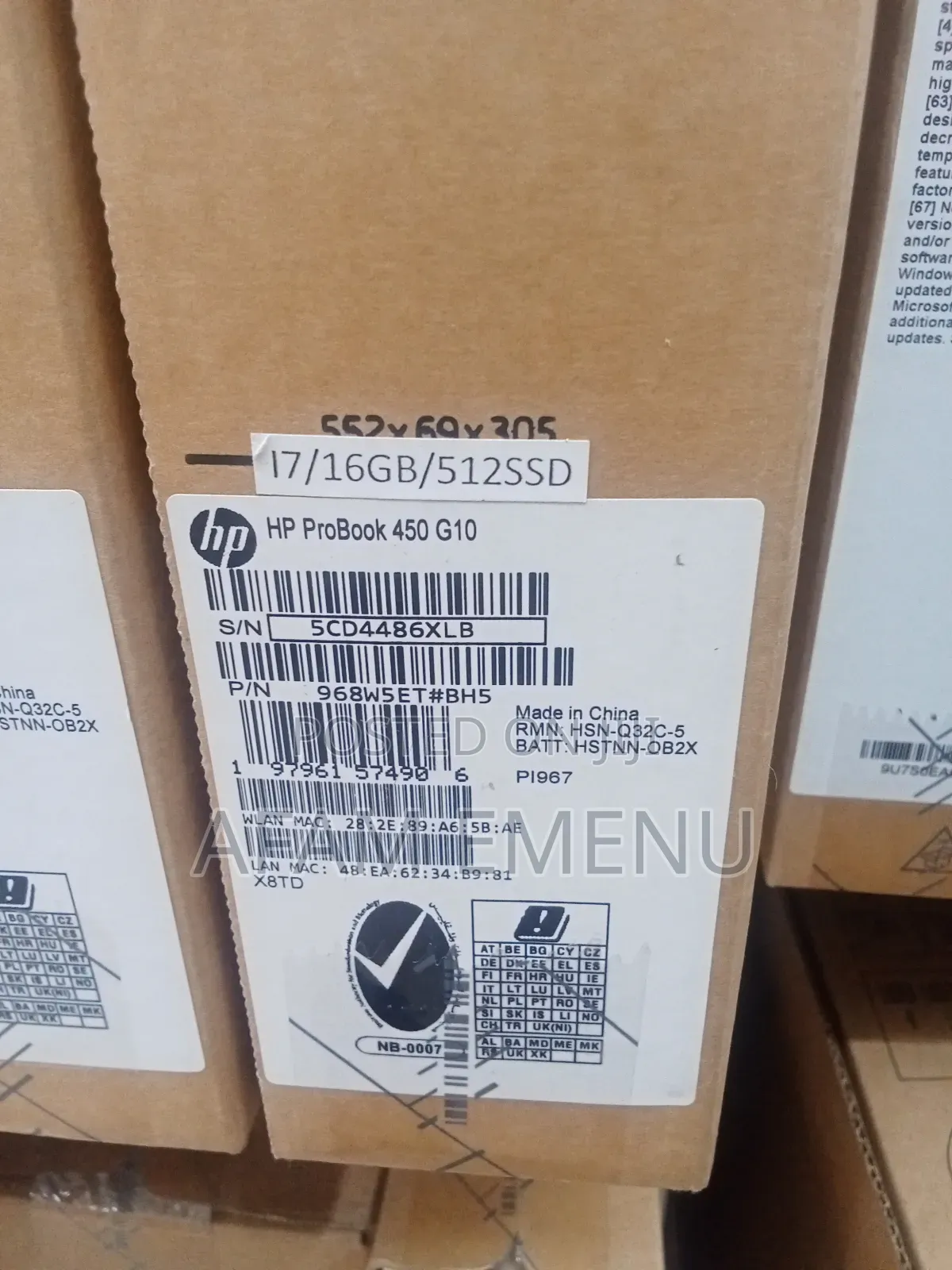 New Laptop HP ProBook 450 16GB Intel Core I7 SSD 512GB
