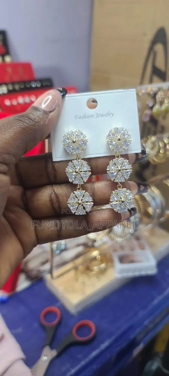 Silver Cubic Zirconia Bridal Earrings