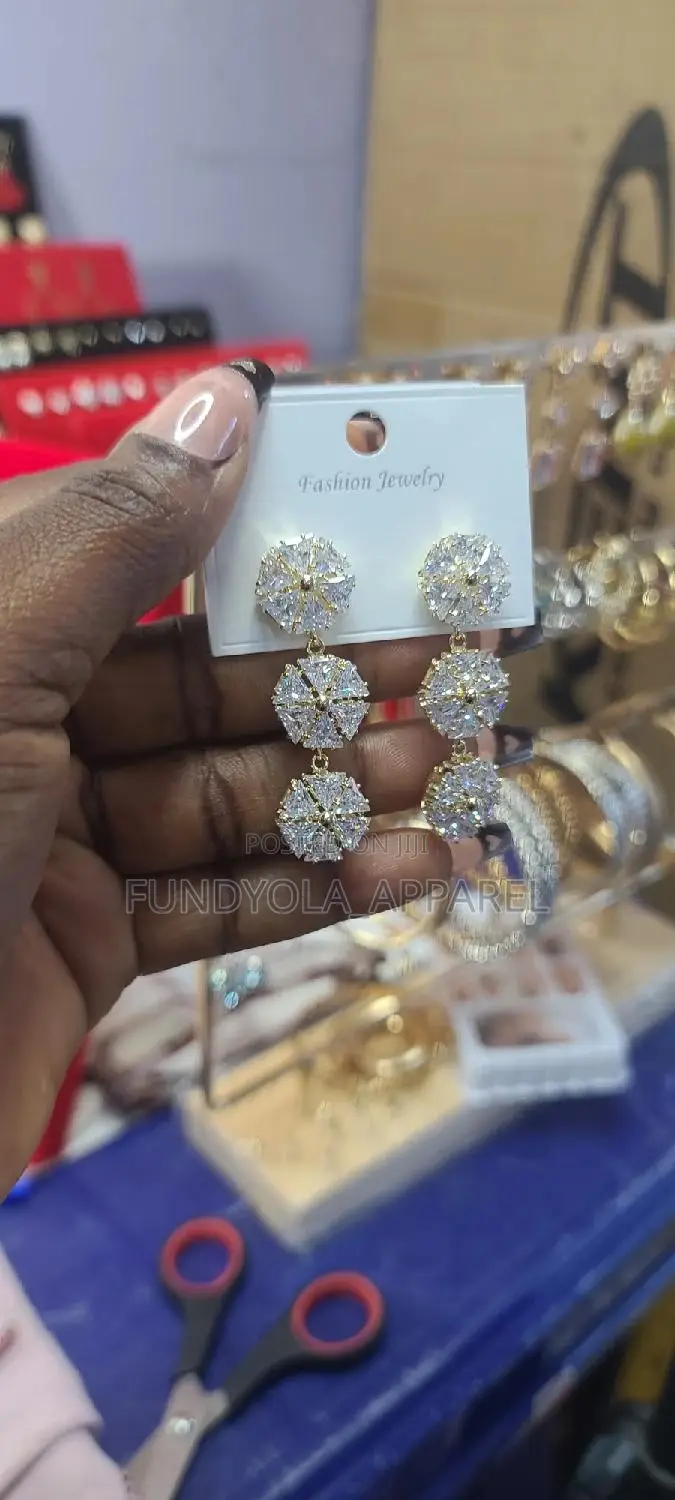 Silver Cubic Zirconia Bridal Earrings