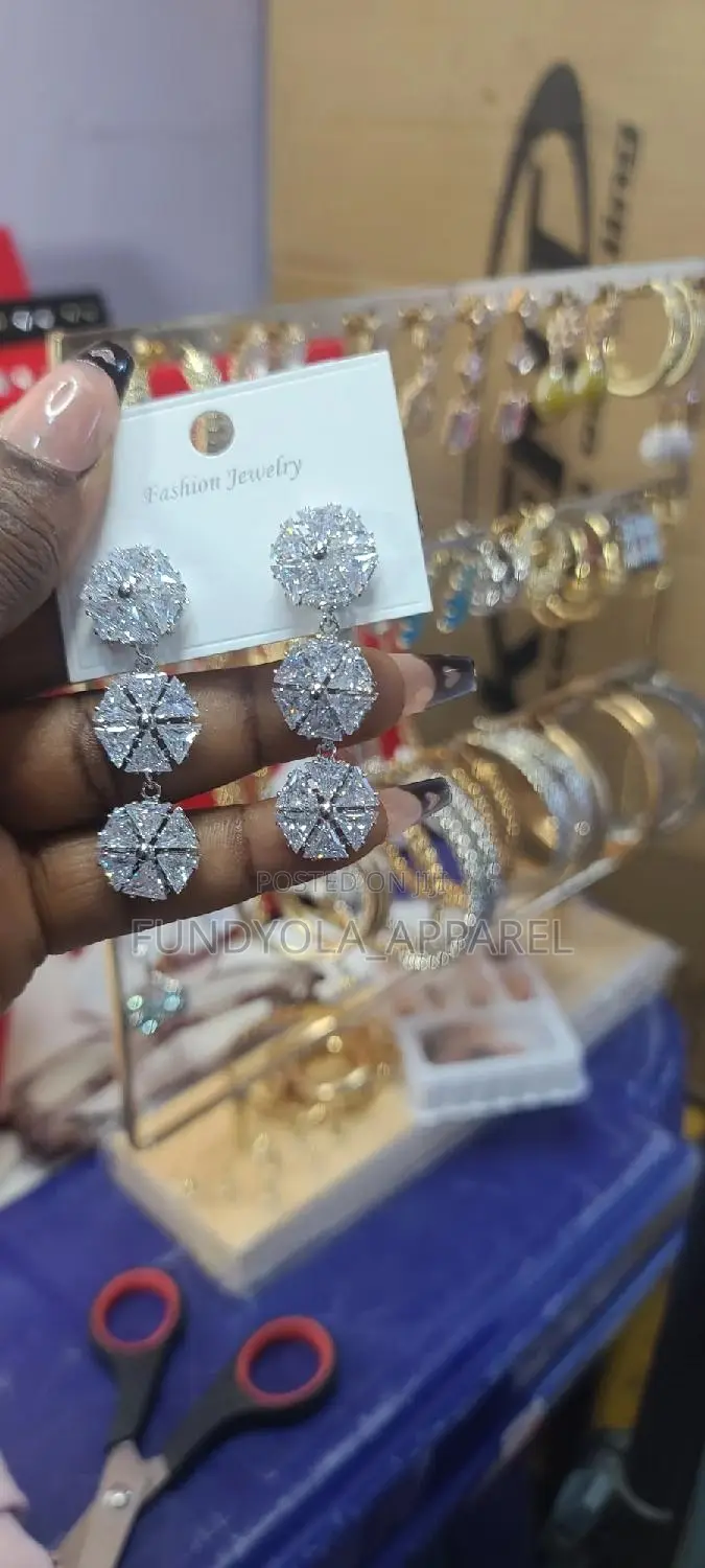 Silver Cubic Zirconia Bridal Earrings