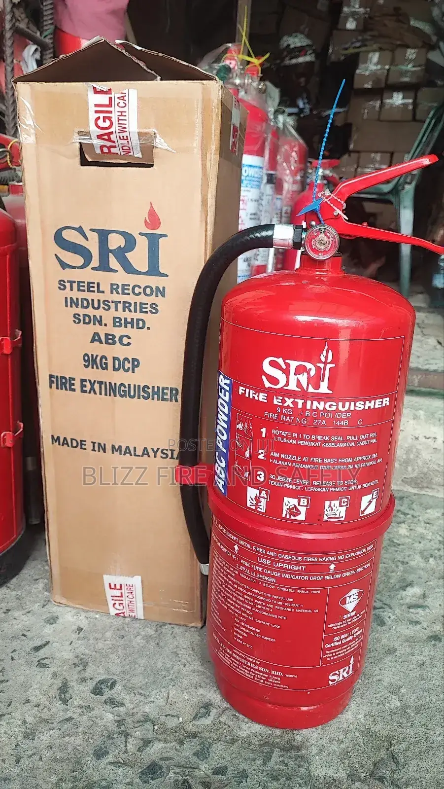 9kg Dcp Fire Extinguisher (Sri).