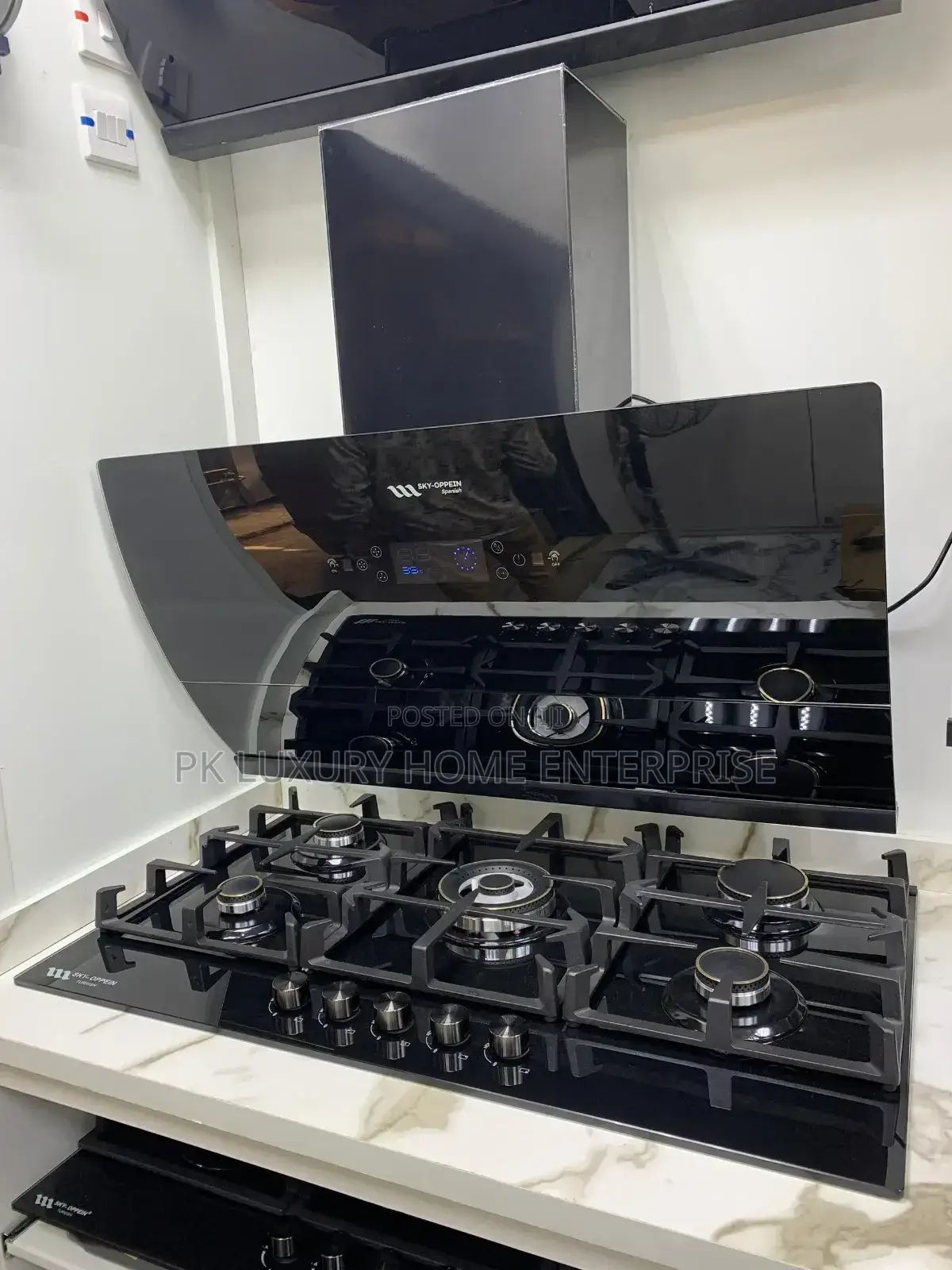 Sky-Oppein 90cm Plasma Hood and 5 Burner Gas Combo