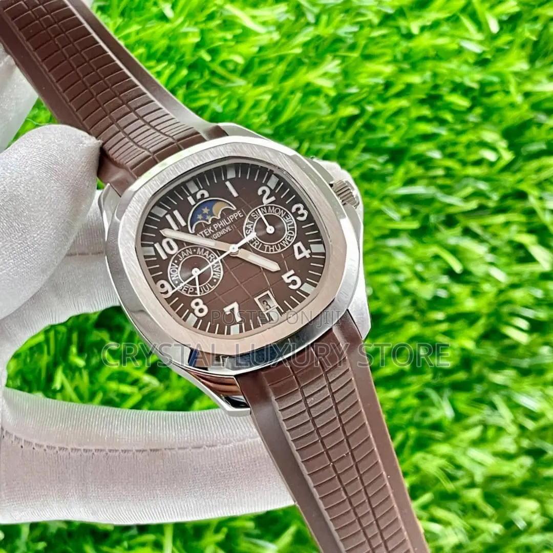 Patek Philippe Quality Luxury Men Rubber Strap Wristwatch