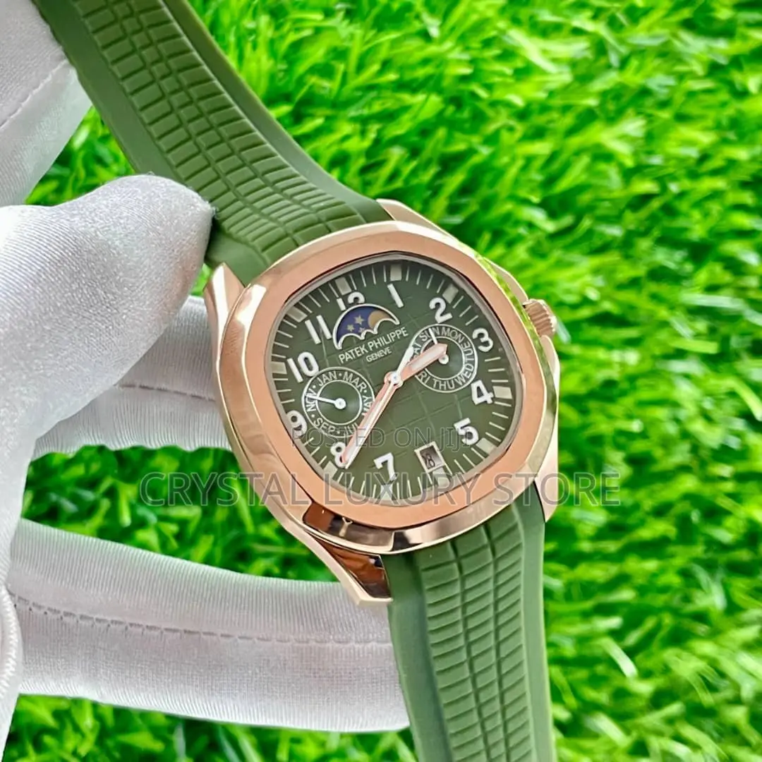 Patek Philippe Quality Luxury Men Rubber Strap Wristwatch