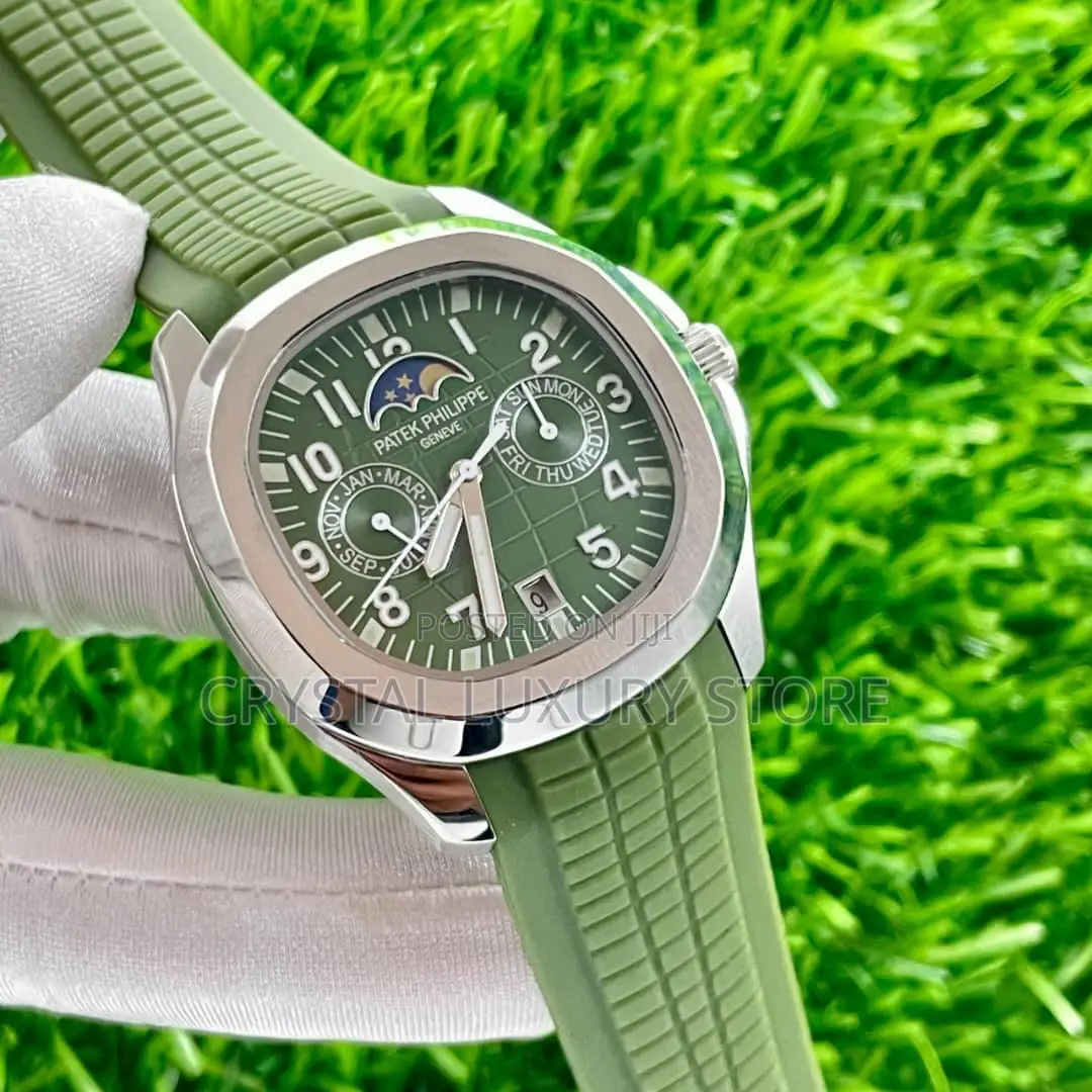 Patek Philippe Quality Luxury Men Rubber Strap Wristwatch