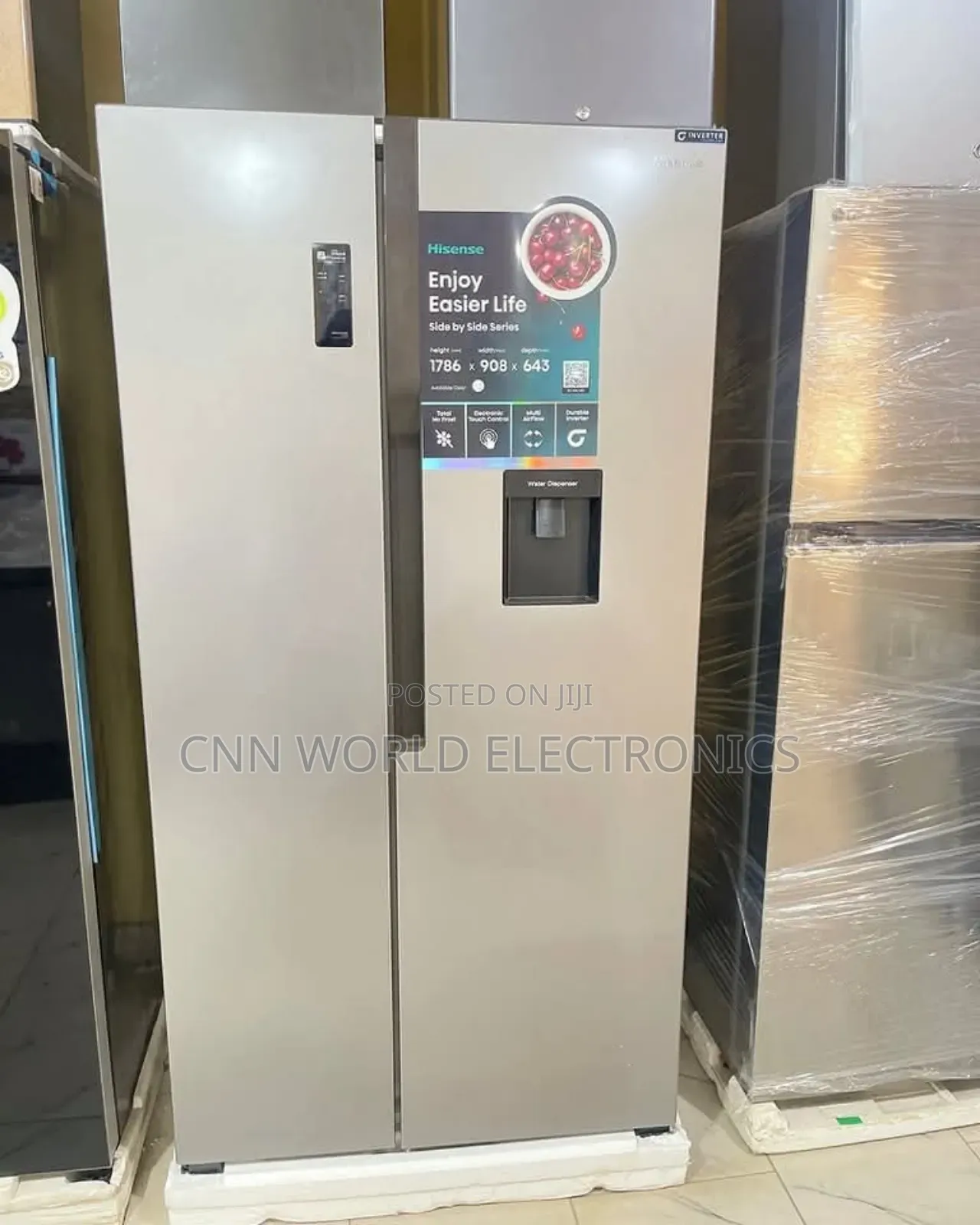 Hisense Inverter 529l Side By Side Fridge With Dispenser
