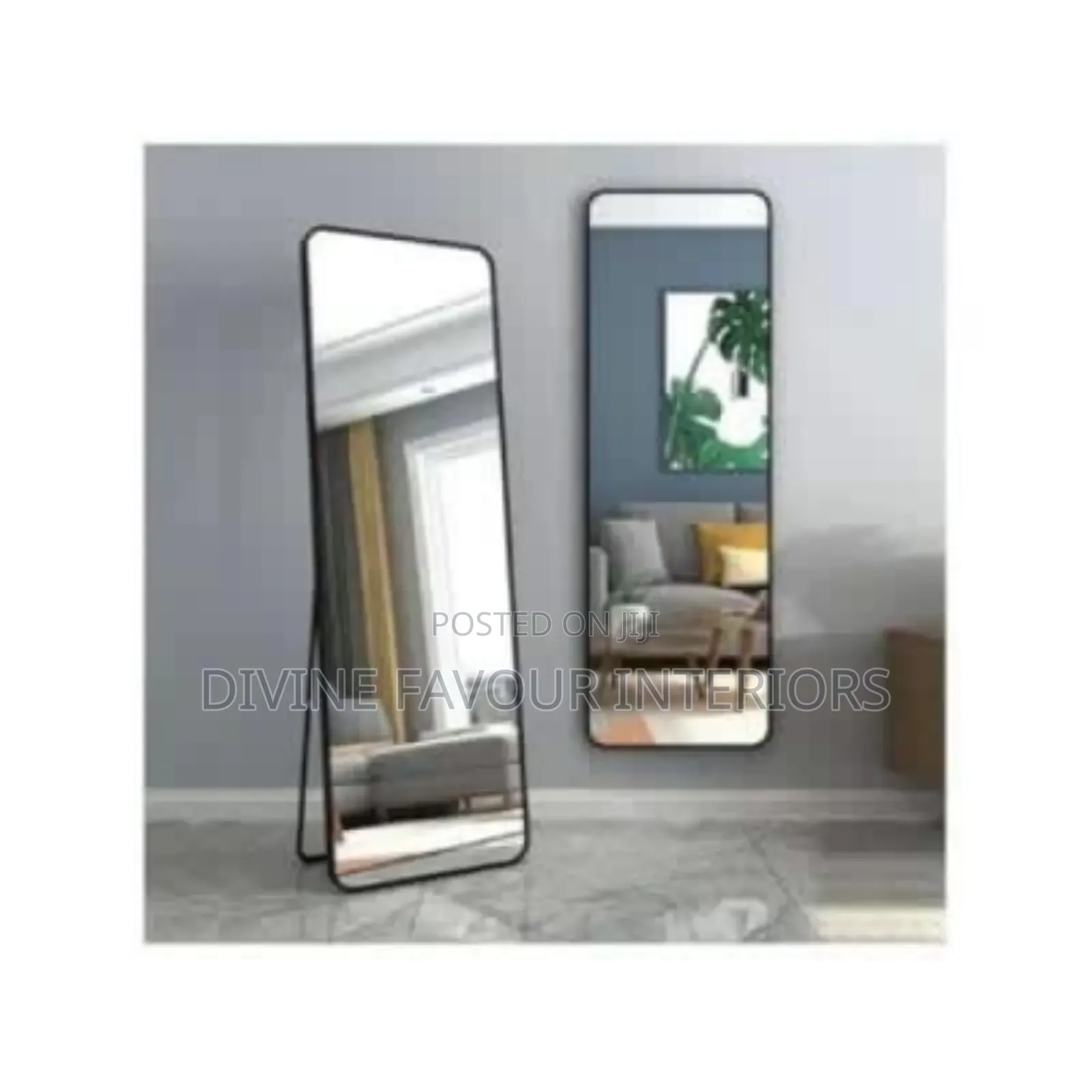 Black Frame Standing / Wall Mounted Dressing Mirror