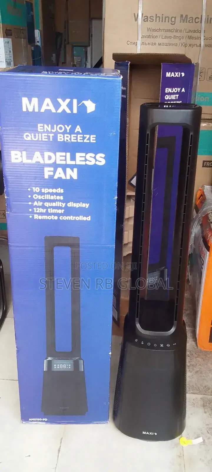 Maxi Bladeless Fan 42 Inch Black (150pd-Ams)