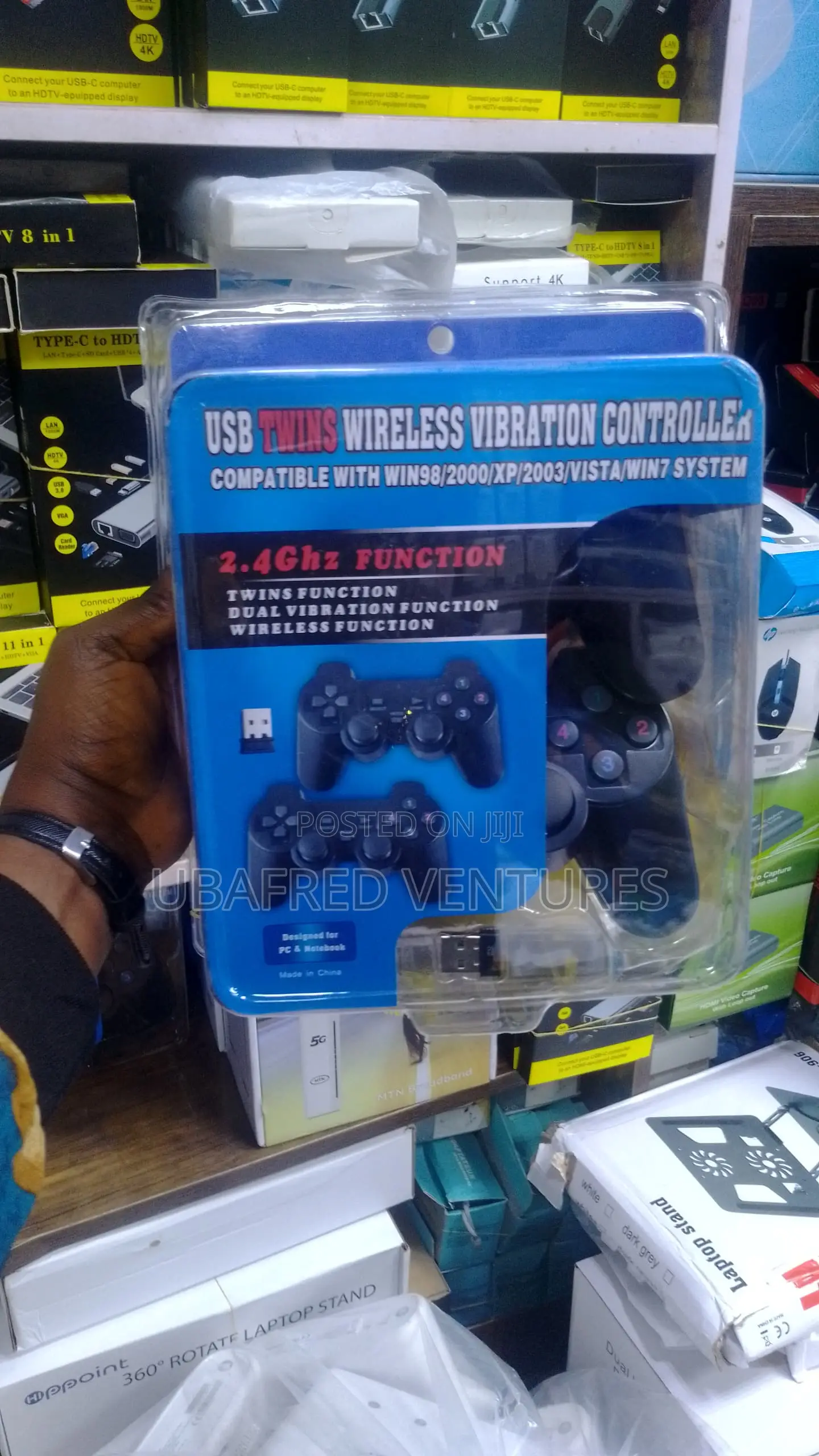 Double Wireless Game Pad – Black