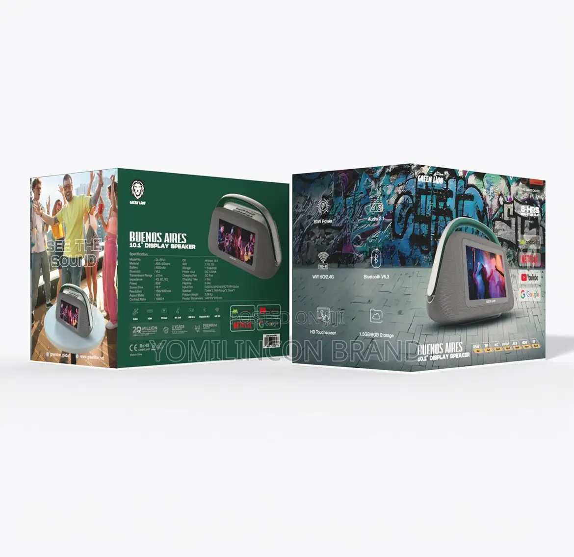 Green Lion Buenos Aires 10.1" Display Speaker, 80w Power