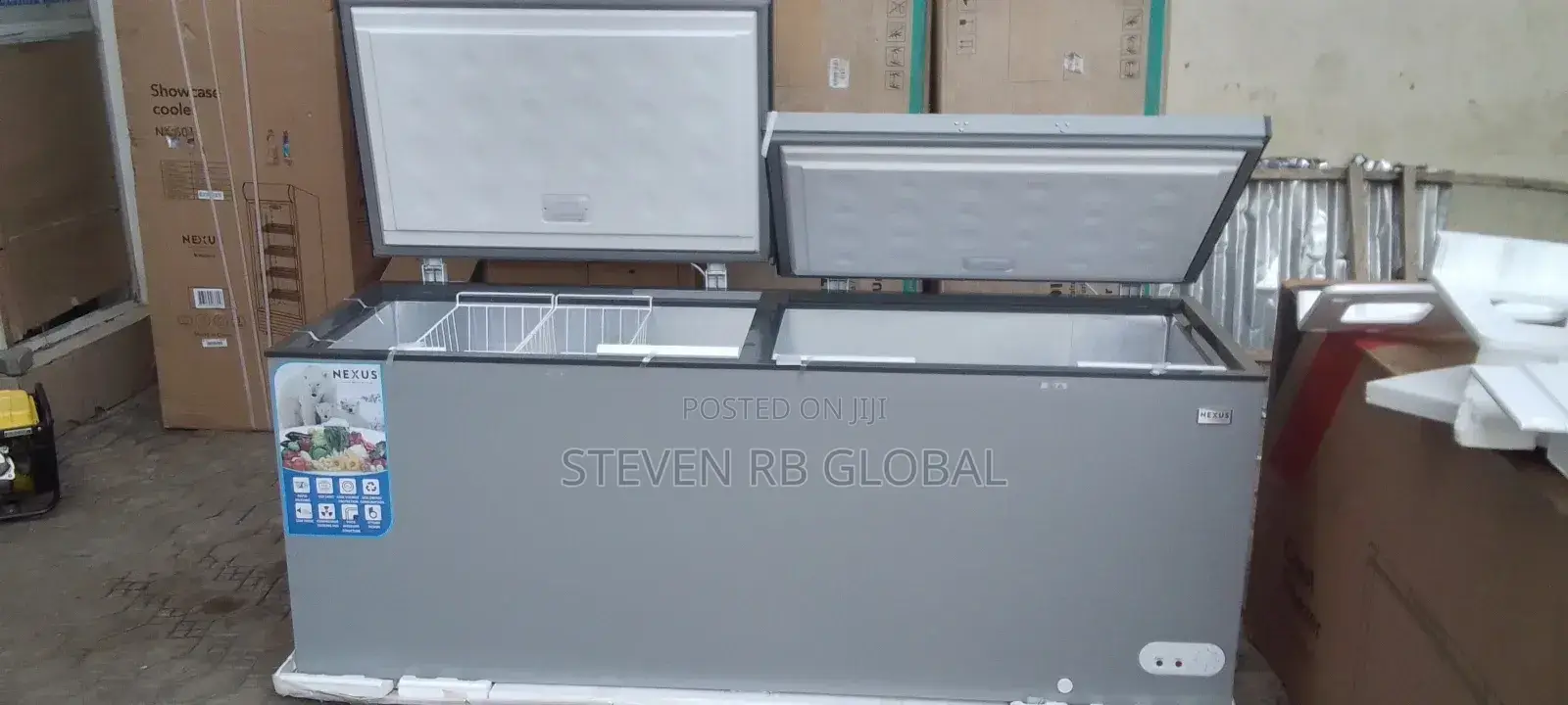 Nexus 700l Double Door Chest Freezer – Silver | Nx-770c