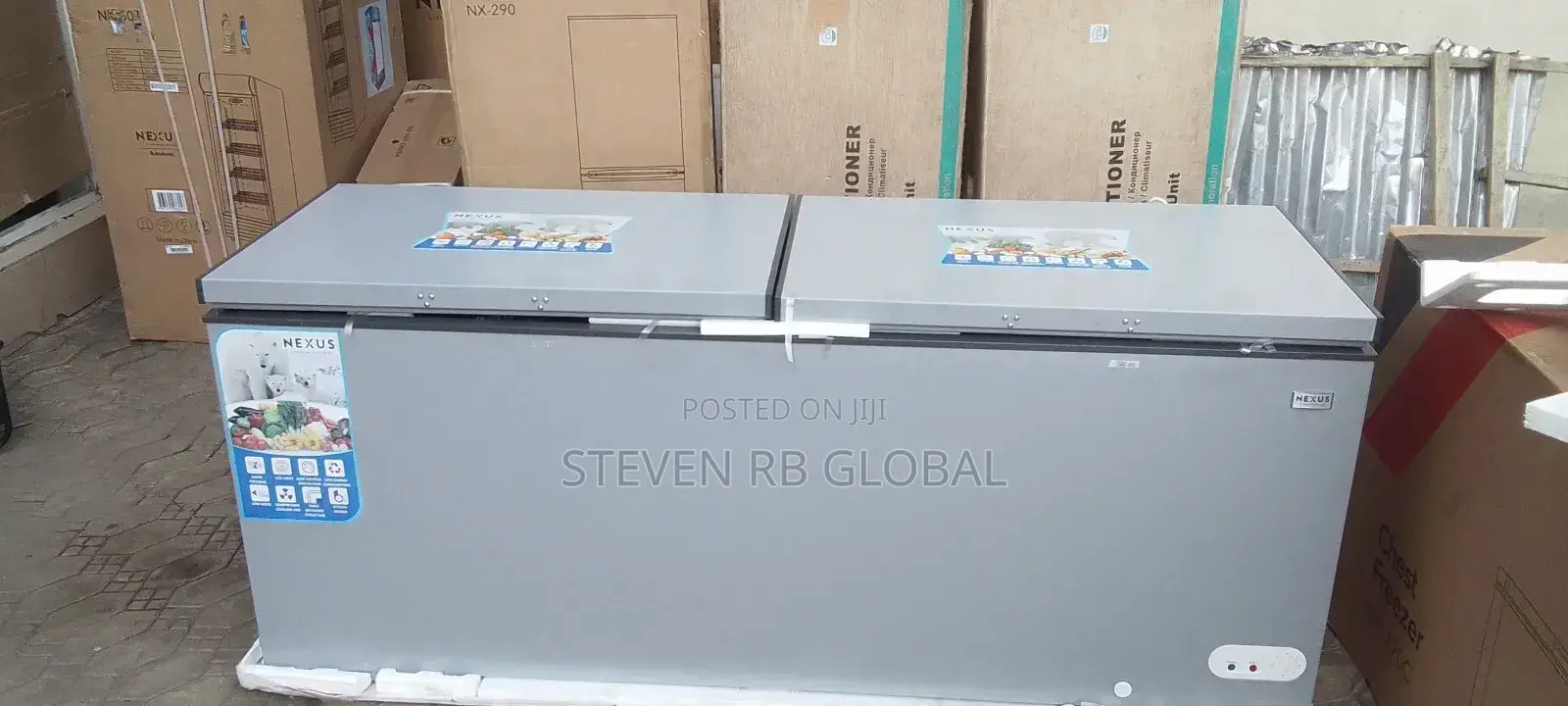 Nexus 700l Double Door Chest Freezer – Silver | Nx-770c