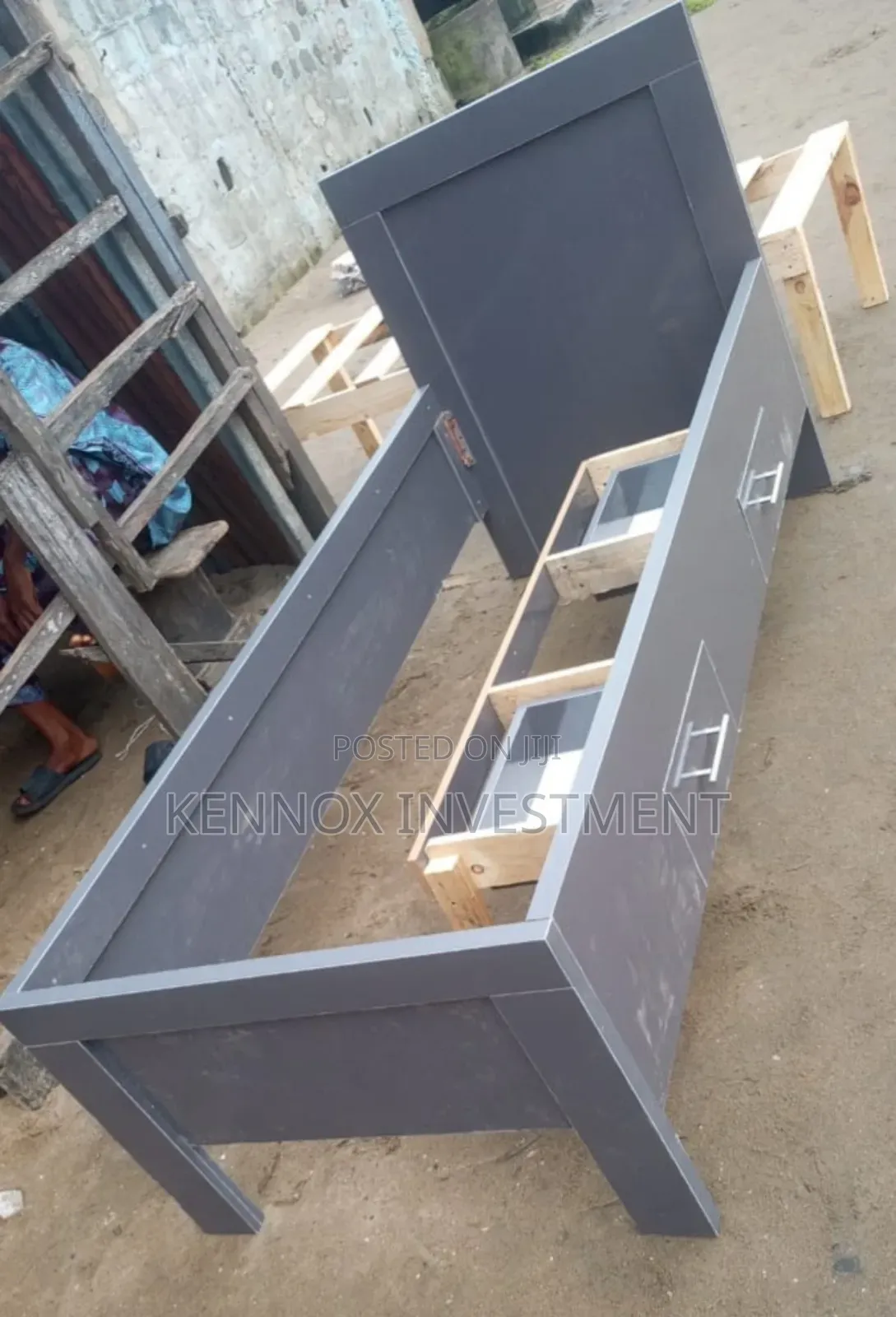 Grey 2.5ft by 6 Wooden Bedframe