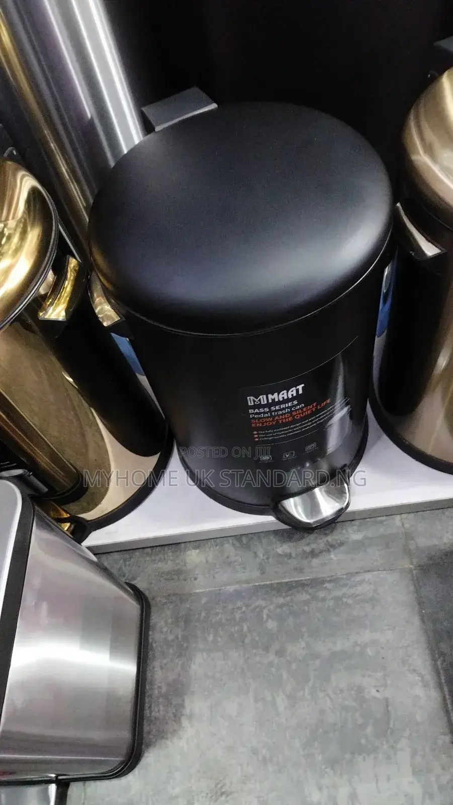 20 Litters Pedals Trash Can Black