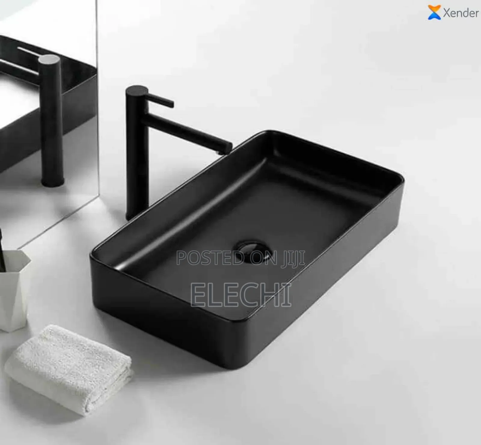 Black Countertop Basin Long