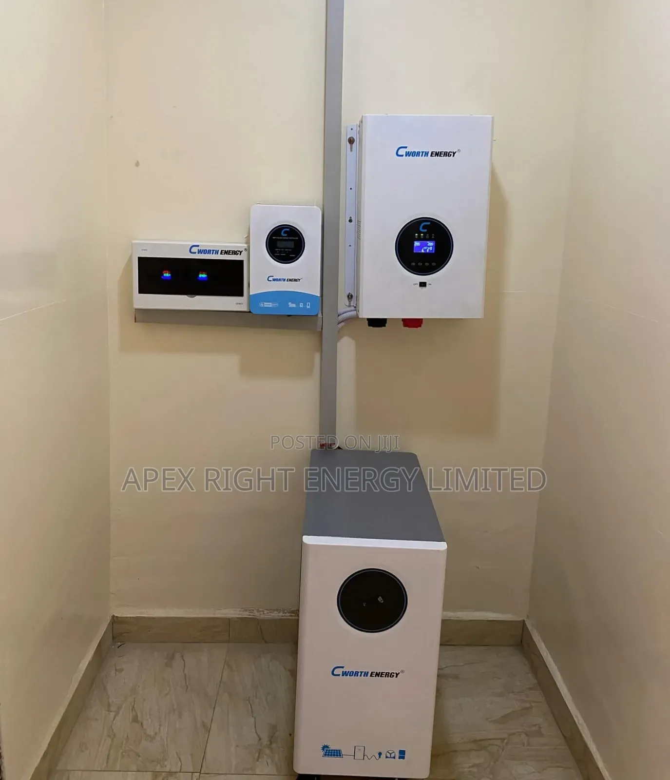 10kva Cworth Inverter Setup+15kwh Lithium+12pcs-650w Panel