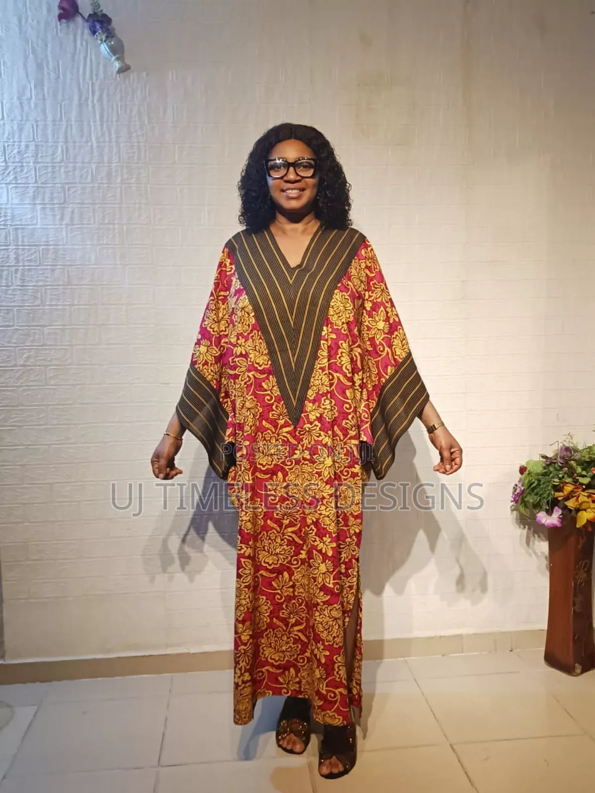 Long Ankara Bubu Gown Mixed With Asoke
