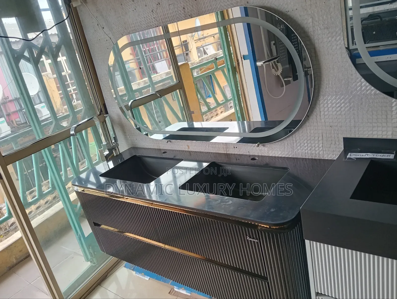 Quality PVC Wall Hung Double Bowl Cabinet With Led Mirror