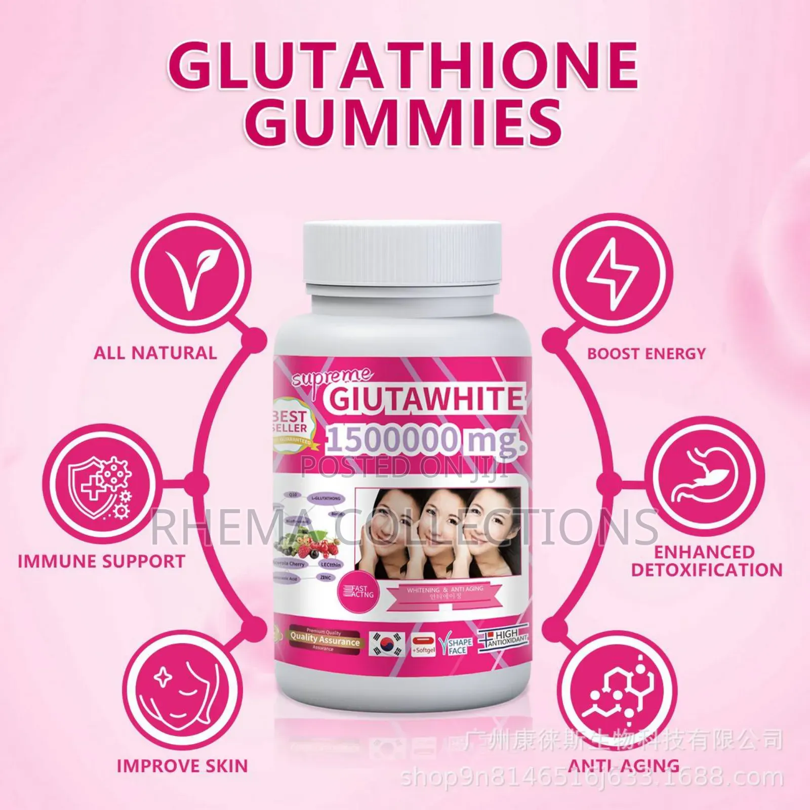 Gluta White Mg Skin Whitening Anti Aging Capsules