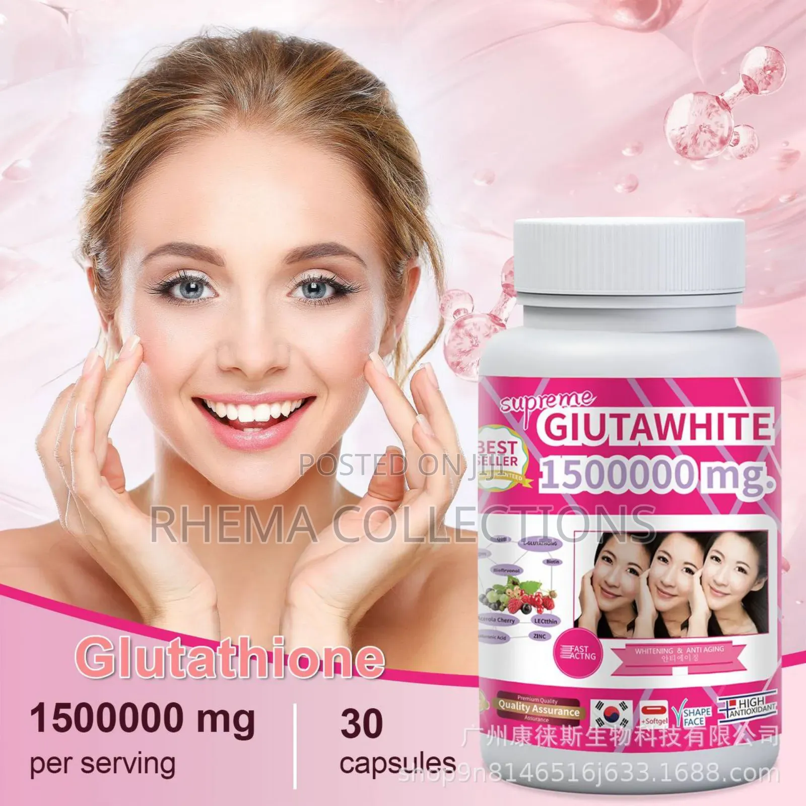 Gluta White Mg Skin Whitening Anti Aging Capsules
