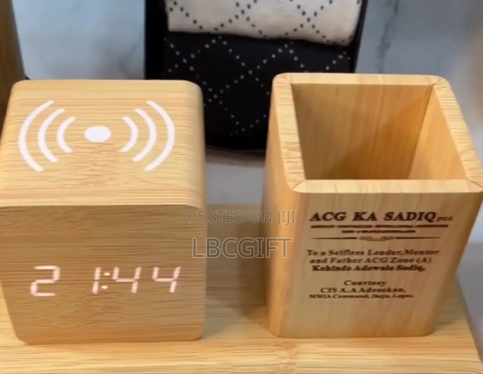 Wooden Pen Holder With Wireless Charger (Wholesales Only