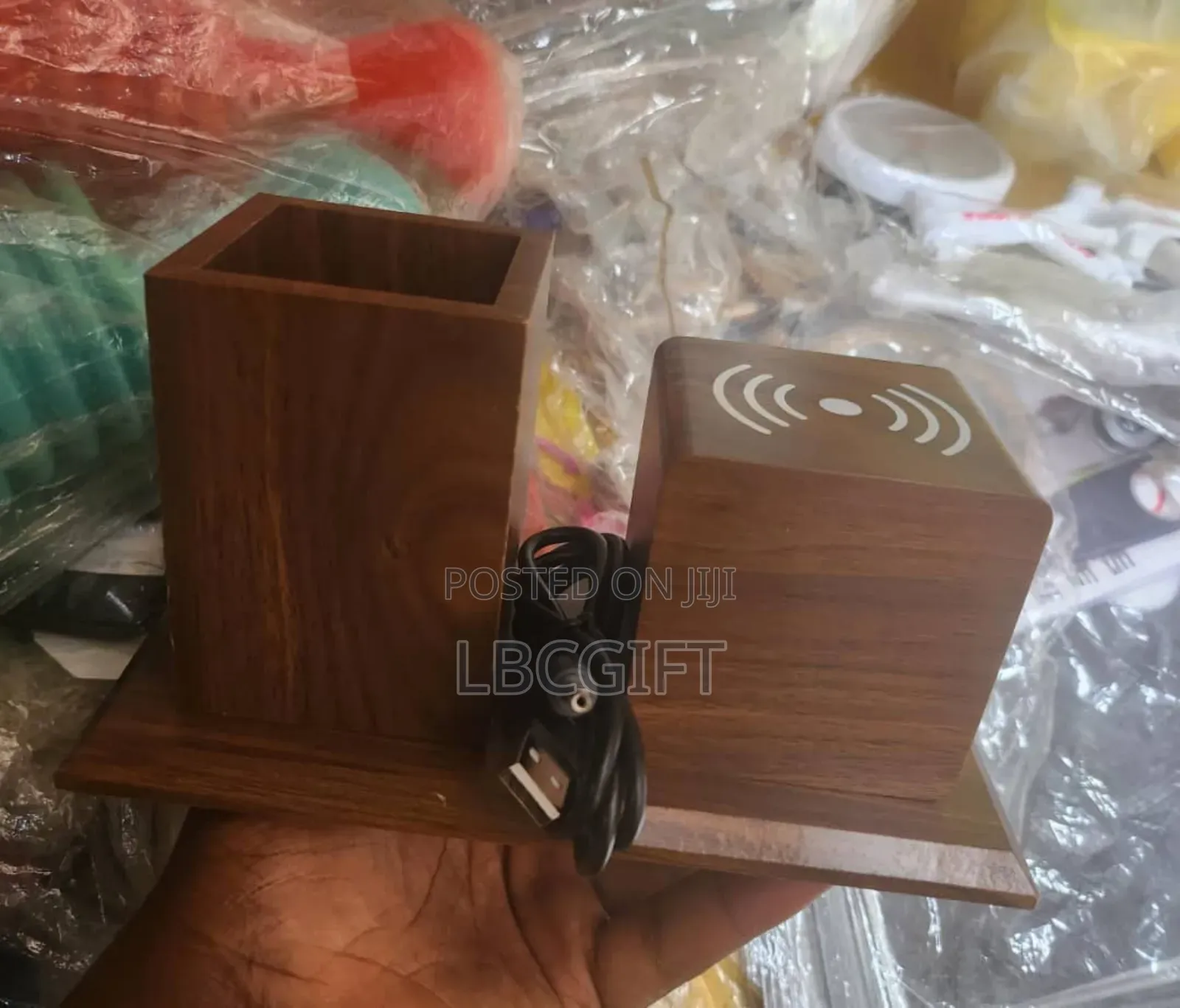 Wooden Pen Holder With Wireless Charger (Wholesales Only