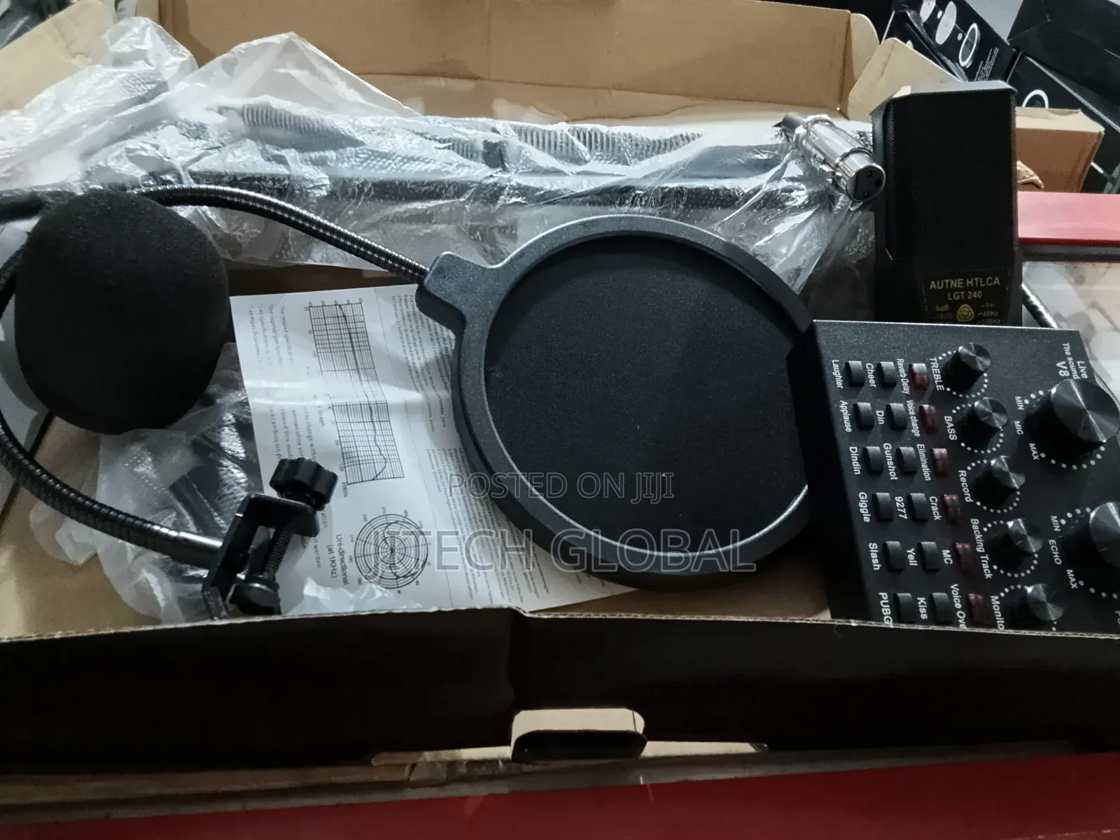 Microphone With V8 Sound Card Bm800 Kit, Condenser Support