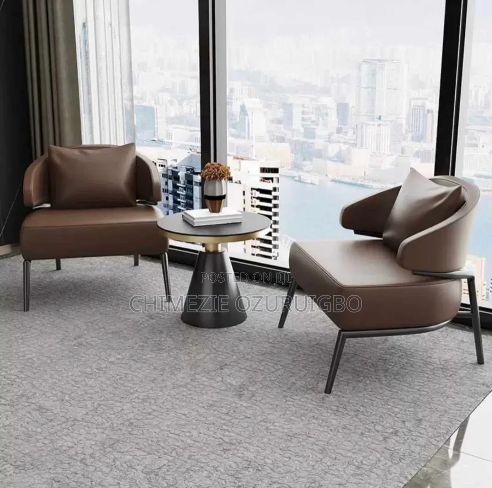 Brown and Grey Coloured Executive Lounge Chairs