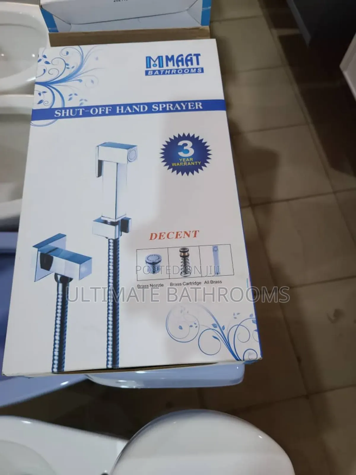 M.Maat Square Pressing Shower With Angle Valve