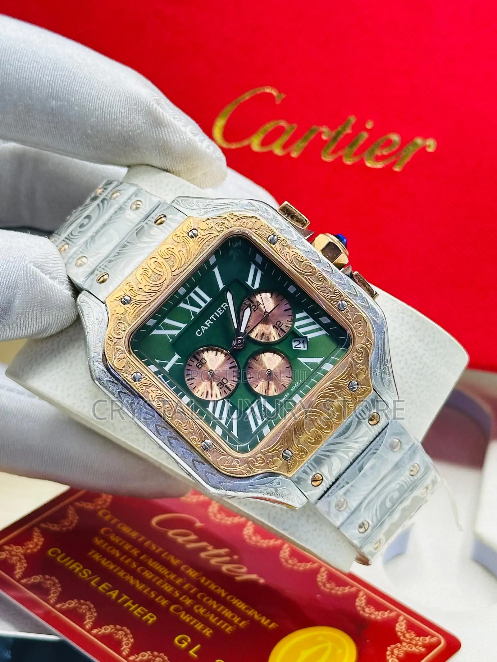 Cartier Quality Luxury Men Chronograph Wristwatch